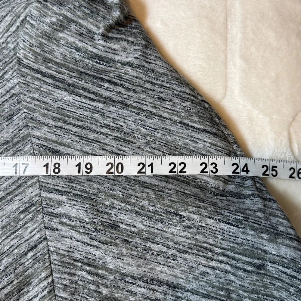 eShakti Gray‎ Fit Flare Midi Dress Medium A Line Notch Neck Work Office Lined